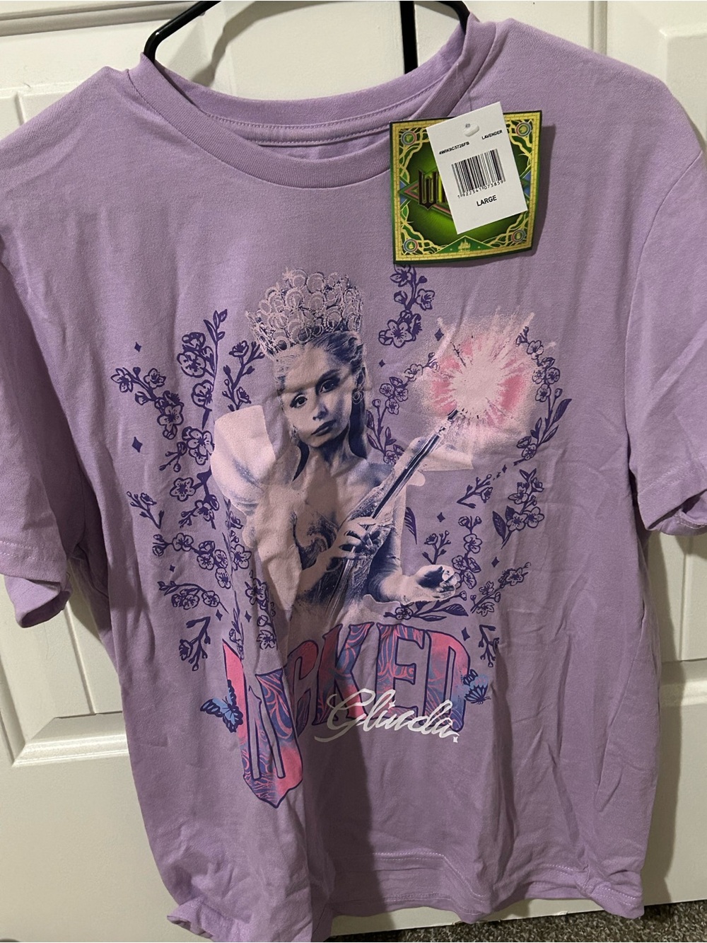 Lavender Graphic Tee with Princess Illustration